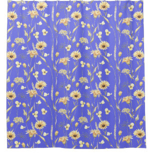 Meadow cottage country print blue