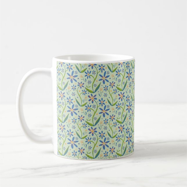 Meadow | Dancing Daisies Watercolor Coffee Mug (Left)