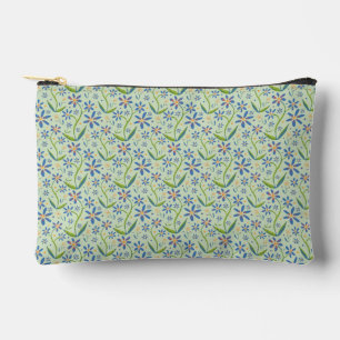 Meadow Dancing Watercolor Daisies Accessory Pouch
