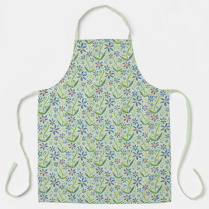 Meadow Dancing Watercolor Daisies Large Apron