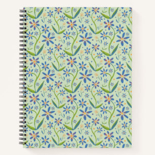 Meadow   Dancing Watercolor Daisies Notebook