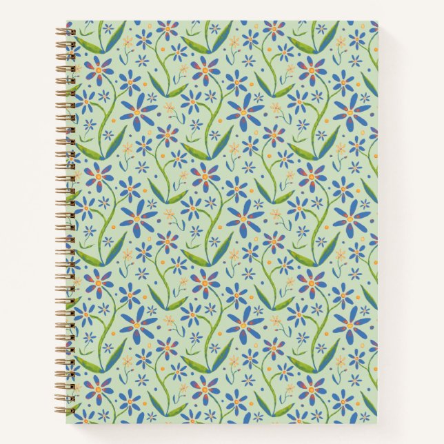 Meadow | Dancing Watercolor Daisies Notebook (Front)