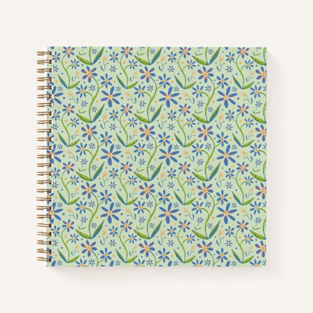 Meadow | Dancing Watercolor Daisies Notebook (Front)