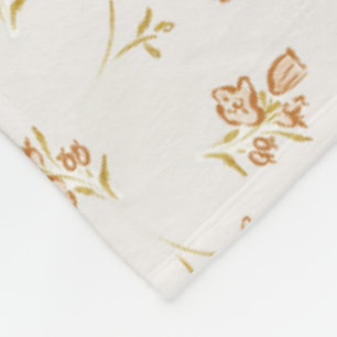 Meadow dry flower field daisy neutral nursery fleece blanket