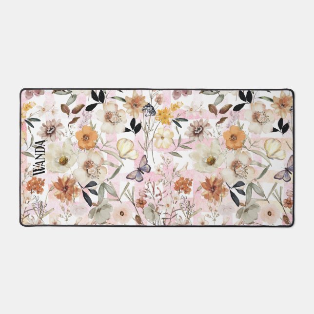 Meadow Fleurs sauvages et papillons Motif Monogram (Recto)