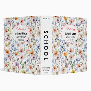 meadow floral Back to School Supplies teacher Binder