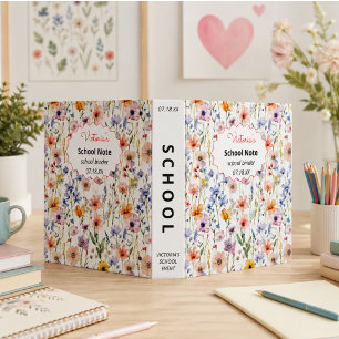 meadow floral Back to School Supplies teacher Binder