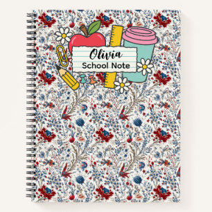 meadow floral Back to School Supplies Teachers  Notebook