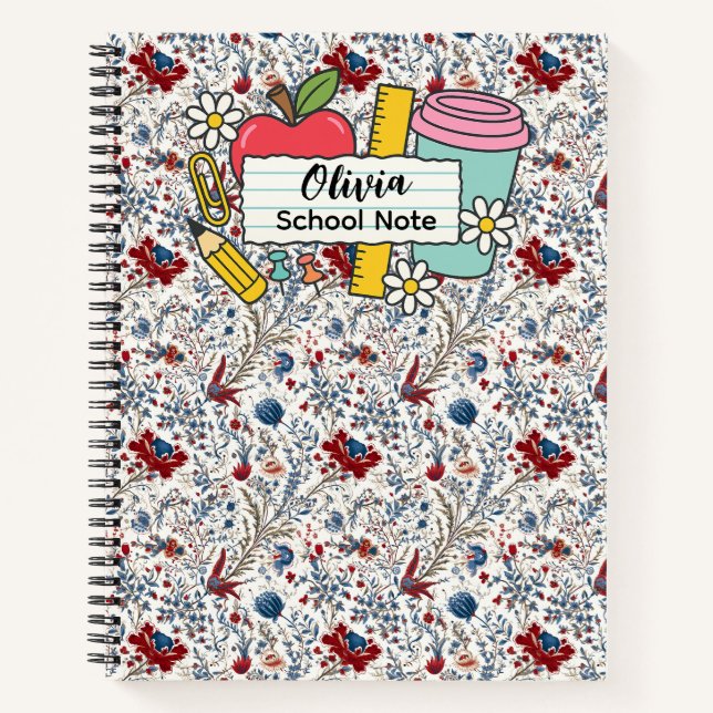 meadow floral Back to School Supplies Teachers  Notebook (Front)