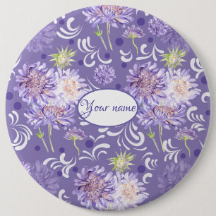 meadow flowers 6 inch round button
