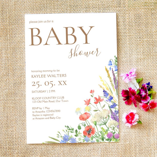 Meadow flowers baby shower invitation (Creator Uploaded)