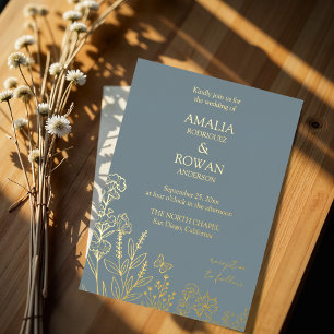Meadow Flowers Blue Grey Wedding