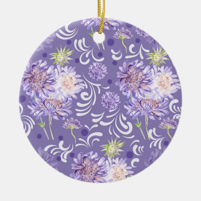 meadow flowers ceramic ornament (Front)