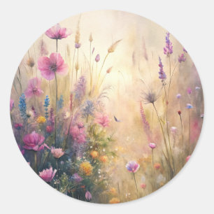 Meadow Flowers  Classic Round Sticker
