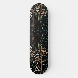 Meadow Flowers Dark Background Skateboard