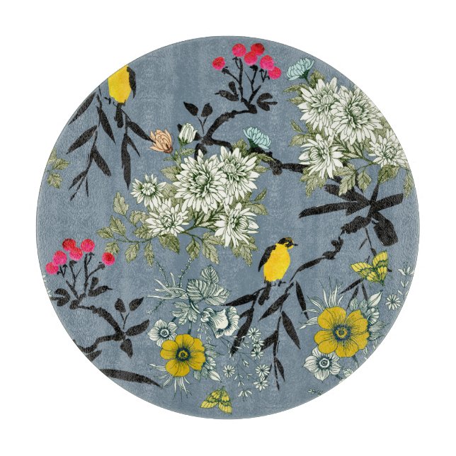 Meadow Flowers Rowan Seamless Background Cutting Board (Front)