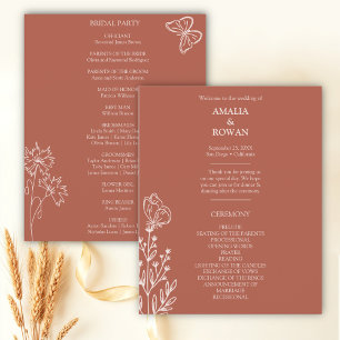 Meadow Flowers Terracotta Wedding Budget Program