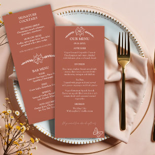 Meadow Flowers Terracotta Wedding Menu