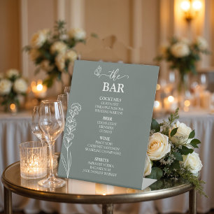 Meadow Flowers "The Bar" Wedding Pedestal Sign