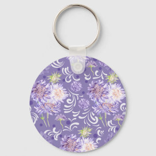 meadow flowers watercolor Pattern Keychain
