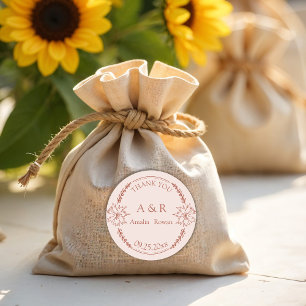 Meadow flowers Wedding Favour Thank You Classic Round Sticker