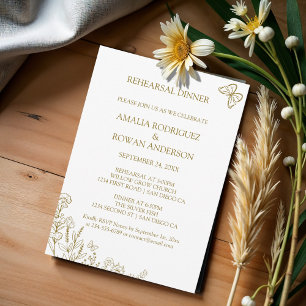 Meadow Flowers Wedding Rehearsal Dinner Invitation