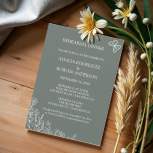 Meadow Flowers Wedding Rehearsal Dinner  Invitation