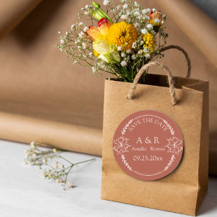 Meadow flowers Wedding Save the Date Classic Round Sticker