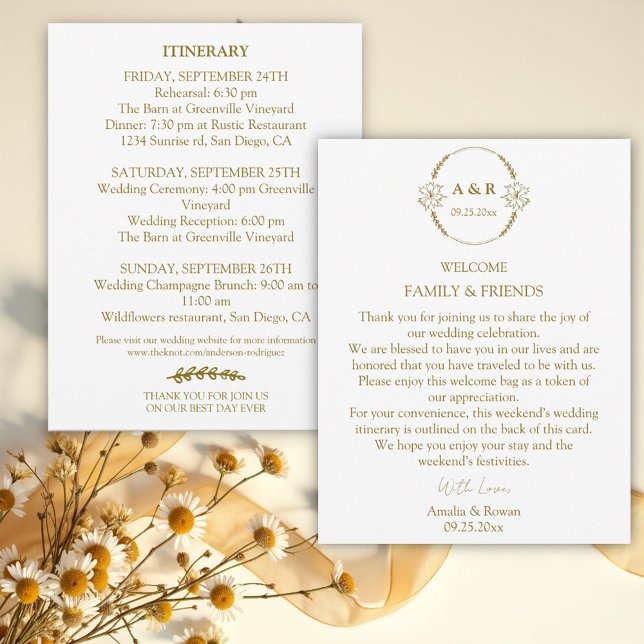 Meadow Flowers  Wedding Welcome Itinerary (Creator Uploaded)