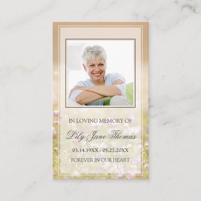 Meadow Funeral Prayer Cards | In Loving Memory (Front)