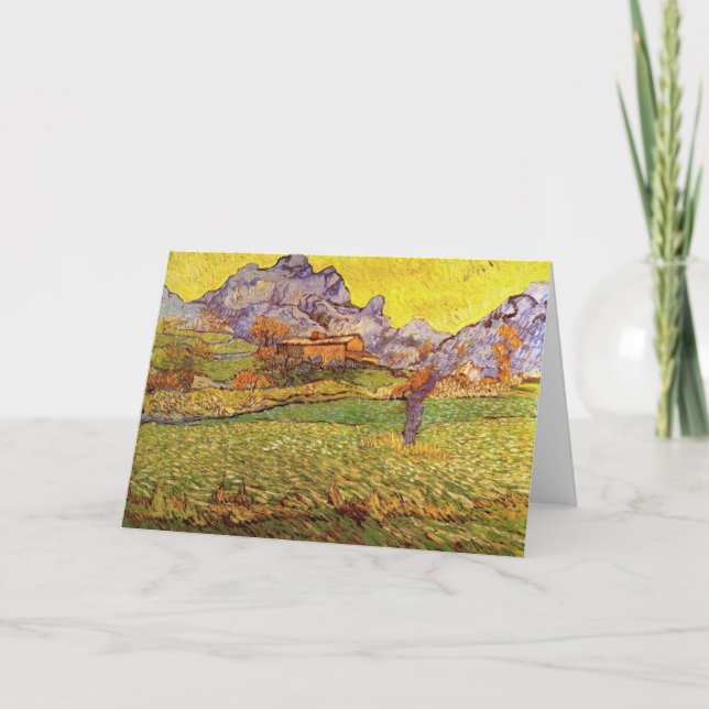 Meadow in Mountains by Vincent van Gogh Card (Front)