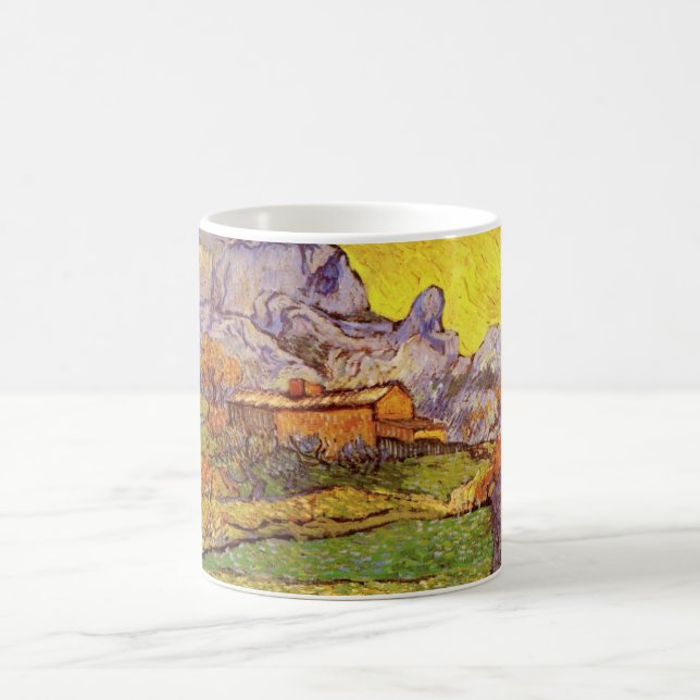 Meadow in Mountains by Vincent van Gogh Coffee Mug (Center)