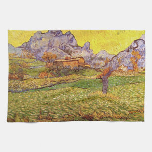 Meadow in Mountains by Vincent van Gogh Kitchen Towel