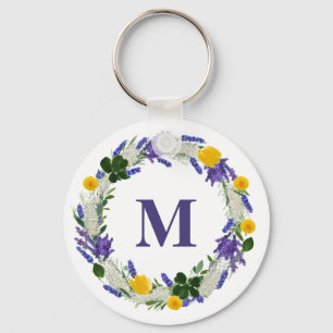 Meadow Monogram - Custom Lavender Keychain