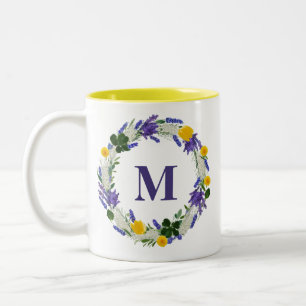 Meadow Monogram - Custom Lavender  Two-Tone Coffee Mug