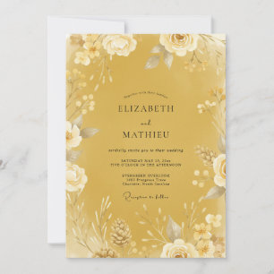 Meadow Mustard Wildflower Wedding Invitation