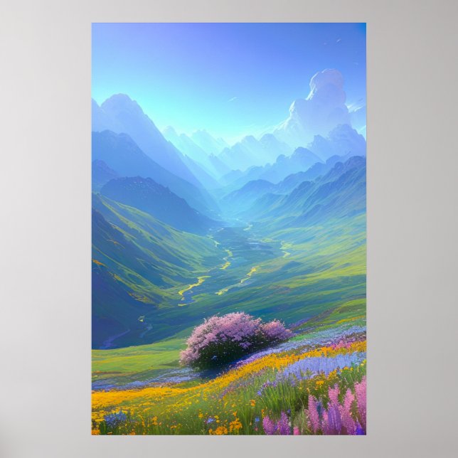 Meadow of Dreams, Valley of Flowers Poster (Front)