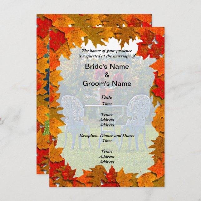 Meadow of Love Autumn Wedding Invitation (Front/Back)