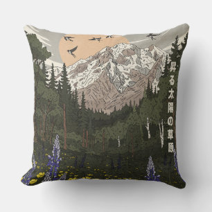 Meadow Of the Rising Sun Throw Pillow