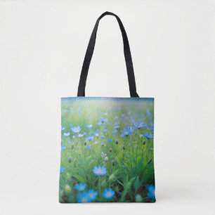 Meadow Prairie Flower Field Tranquil Nature Season Tote Bag