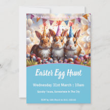 Meadow Rabbits Easter Egg Hunt Invitation