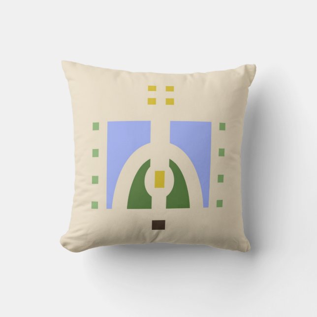 Meadow Stencil Design Throw Pillow (Front)