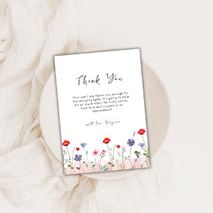 Meadow Summer Wildflower Baby Shower  Thank You Card