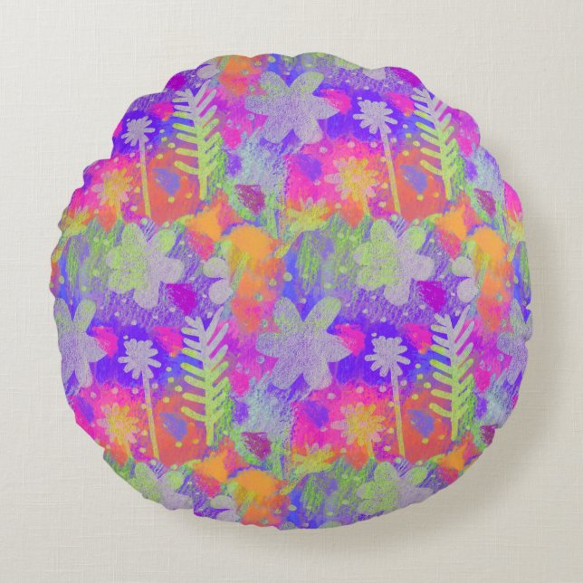 Meadow Sunset Round Pillow (Front)