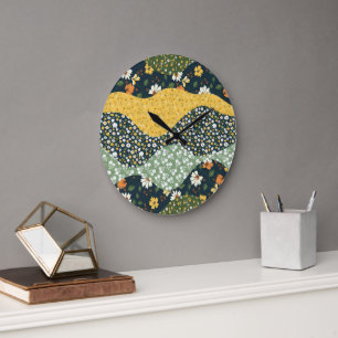 Meadow Waves Large Clock