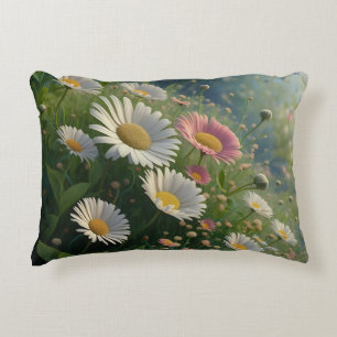 Meadow Whispers: A Daisy Symphony in Bloom Accent Pillow
