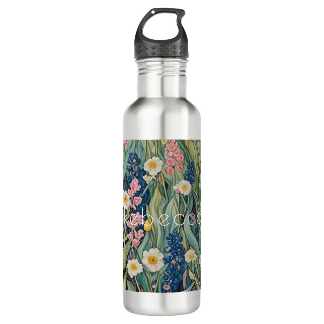 Meadow Whispers: Pastel Wildflowers 710 Ml Water Bottle (Front)