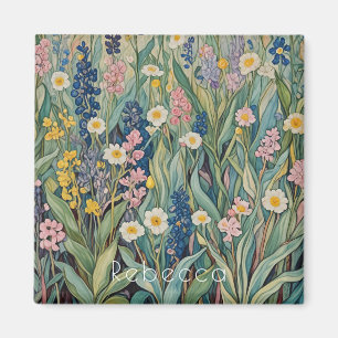 Meadow Whispers: Pastel Wildflowers Magnet
