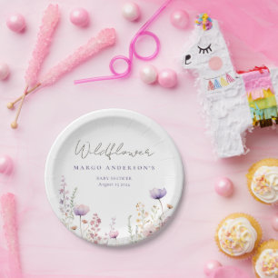 Meadow Wildflower Field Baby Shower Woodland Paper Plate