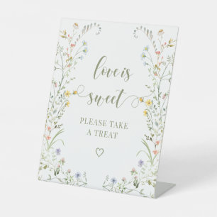 Meadow Wildflower Love is Sweet Wedding Treat Sign